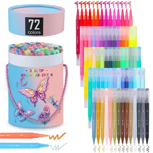 72 Color Art Marker Double Head Painting Non Toxic Ink DIY Coloring Design Brush Marker For Adults Children Beginners Gifts