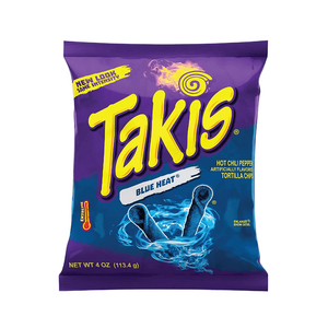 Takiss Blue Heat Rolled Tortilla Chips 92.3g avec acide citrique et extrait de piment pour une expérience de goût épicé et acidulé, commande en gros - Product Image 3