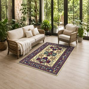 Tapis de salon en chenille antidérapant, imprimé numériquement, motif abstrait contemporain, couleur terre cuite dorée, lavable en machine, vente en gros, modèle LXDP-0356 de RUGS DEPOT - Product Image 6