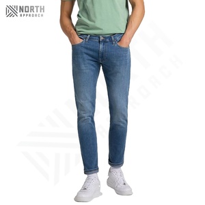 กางเกงยีนส์แนวสตรีททรงสลิมฟิตของผู้ชายกางเกงยีนส์ทรงตรงมีกระเป๋าซักได้ - Product Image 1