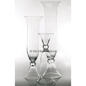 Ensemble de 3 bougeoirs en verre transparent de qualité supérieure pour mariage et événements Accessoires de centre de table à manger d'Inde - Product Image 6