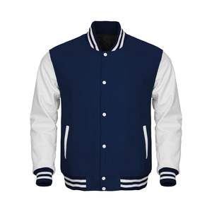 Vente en gros de veste universitaire Letterman à manches en cuir 100% laine personnalisée pour hommes vêtements chauds - Product Image 6