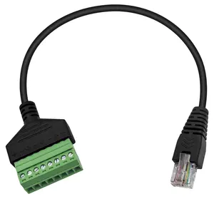 RJ45 erkek 8 Pin vida Terminal konnektörü, RJ45 Ethernet Extender ağ adaptörü RJ45 8P8C vida