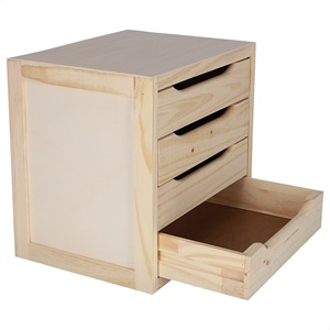 Cassettiera WELL HOME a 4 cassetti, finitura non verniciata, 39x30x37cm - Product Image 3