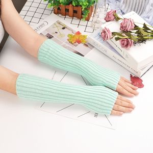 DLL520 gants en tricot <span class=keywords><strong>au</strong></span> <span class=keywords><strong>Crochet</strong></span> pour femmes, gants d'hiver, chauffe-bras tricoté sans <span class=keywords><strong>doigts</strong></span>, longs poignets, mitaines en acrylique - Product Image 2