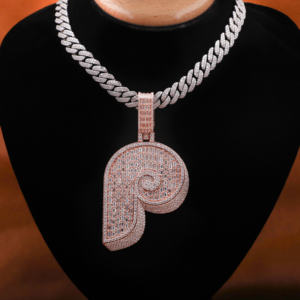 Lujoso Moissanite Diamond 925 Sterling Silver P Colgante personalizado Iced Hip-Hop Style para hombres con nuevo colgante de diseño personalizado - Product Image 1