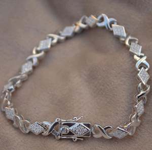 7.5 pouces 925 Sterling Silver Moissanite Bracelets Unique Incolore Bijoux Pour Femmes Style Vintage - Product Image 3