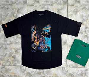 เสื้อยืดโอเวอร์ไซส์สตรีทแวร์ผู้ชาย แขนสั้น คอกลม ผ้าฝ้าย 100% ระบายอากาศได้ดี เป็นมิตรกับสิ่งแวดล้อม แห้งเร็ว น้ำหนัก 200 กรัม ทรงพอดีตัว - Product Image 6