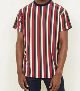 T-shirt à manches courtes le plus vendu en motif imprimé à rayures verticales col rond couleur noire coupe régulière t-shirts élégants pour hommes' - Product Image 4