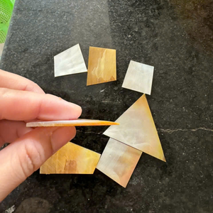 Pièce unique en nacre pour dalle de nacre, en vrac, blanc naturel/jaune/noir: 13x18mm, 15x20mm, 18x25mm, 20x30mm, 25x35mm. - Product Image 4