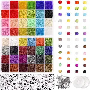 48 Farben 35000pcs Handmade DIY Jewelry Making Kit Armbänder Alphabet Perle Craft Glas Pony Runde 2MM Glass amen Perlen Kit Set