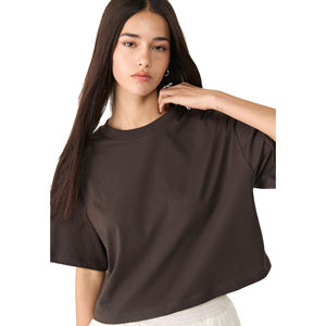 Camiseta Corta de Algodón para Mujer al por Mayor, de Alta Calidad, Informal de Verano, de Manga Corta, con Botones, Diseño de Logotipo Personalizado, Transpirable - Product Image 2