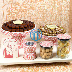 Hot Collection attrayant personnalisé pour Ramadan Eid chocolat décor arabe Ramadan Eid nacre incrustation plateau de service - Product Image 1