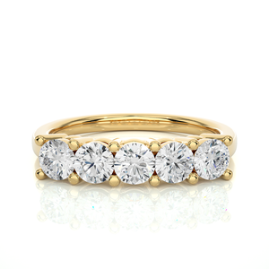 Alliance de mariage en moissanite de 0,50 ct en or blanc avec cinq pierres, produits de bagues en moissanite - Product Image 6