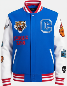 Veste universitaire unisexe Old English | Bomber Letterman brodé personnalisé | Style de rue athlétique - Product Image 1