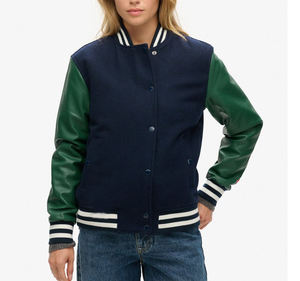 Chaqueta Universitaria de Lana para Mujer, Diseños Personalizados, Mangas Largas, Tejida, Bordada, con Logotipo Personalizado, para Universidad y Escuela - Product Image 1