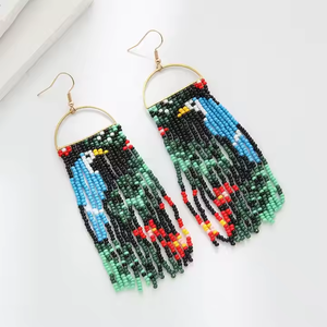 Pendientes Personalidad Loro Tigre Leopardo Patrón Semillas Cuentas Pendientes de mujer Joyería - Product Image 2