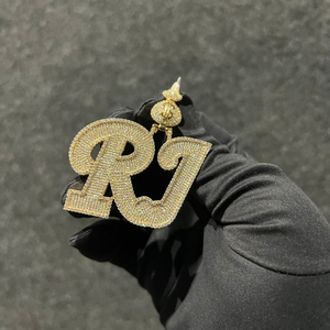 Pendentif Hip Hop personnalisé en argent S925, diamant Moissanite VVS, lettres serties, plaqué or, testeur de qualité, breloques élégantes pour soirée - Product Image 3