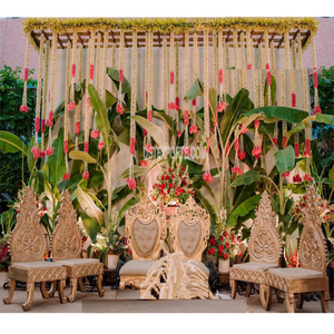 Elegantes sillas Mandap de boda para la novia y el novio Comprar boda hindú Mandap Vedi Sillas Set Último diseñador Sillas Mandap de boda - Product Image 1