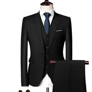 Alta QualidadeCustom Tailored Terno Estilo Britânico Terno Respirável Negócios Mens Suit 100% Lã Para Tailor Shop 2/3 Peça Set