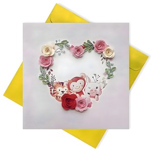 Carte Quilling Animal VietnamPaper Carte-cadeau à la main surélevée 3D Design personnalisé VietnamCrafts pour anniversaire - Product Image 6