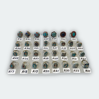 Anillos Clásicos de Aleación de Cobre Plateados en Plata, Libres de Níquel, con Turquesa Creada en Laboratorio, para Hombre y Mujer, Hechos a Mano en Nepal, para Uso Diario