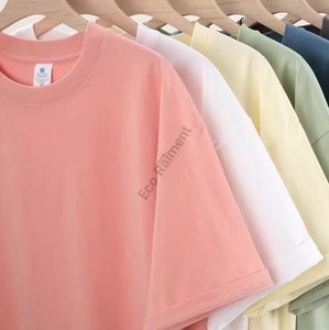 Venta al por mayor 100% algodón hombres Camiseta de manga corta patrón sólido ropa de talla grande con servicio personalizado - Product Image 5