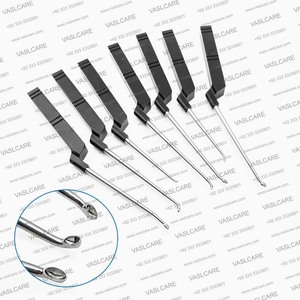 Curette à os en acier inoxydable avec poignée en aluminium noir | Instrument de chirurgie orthopédique vétérinaire à 3 pointes - Product Image 1