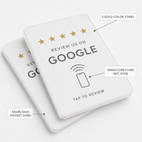 Carte de poche NFC personnalisable pour avis Google, carte en acrylique à tapoter pour les commentaires des clients dans les cafés, salons, commerces de détail et au comptoir d'accueil