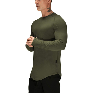 Camisetas de Compresión de Manga Larga Transpirables para Hombre, Color Sólido, Poliéster/Nailon, Ropa Deportiva para Fitness y Running - Product Image 2