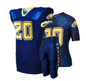 Conjunto de uniforme de fútbol americano de talla grande XL de alta calidad, camisetas deportivas transpirables, pantalones, equipo personalizado, sublimación impresa para - Product Image 4