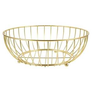 Panier à fruits en or incurvé large, design moderne en fil ouvert, décoration de maison de luxe, bol de présentation élégant, finition de qualité supérieure - Product Image 4