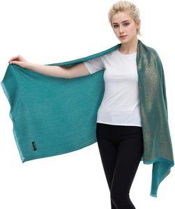 <b>Women's</b> Solid Color Long <b>Shawl</b> Wholesale Soft Metallic Sparkling Breathable Lightweight Pashmina Wrap Evening Casual Traditional - Product Image 1