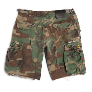 High Street Fashion <b>Elastic</b> <b>Waist</b> <b>Jean</b> Shorts Men / Good Manufacturer Custom Logo Distressed Shorts Denim Camo Shorts 2025 - Product Image 3