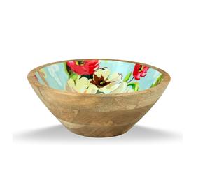 Bol en bois d'acacia avec serveur pour une utilisation polyvalente en émail de conception de fleurs et avec la meilleure qualité pour l'exportation - Product Image 5