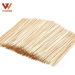 Spiedino di carne di bambù vincente usa e getta affilato rotondo di bambù zucchero filato filo interdentale Marshmallow bastoncino per arrosti