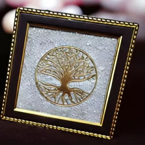 Indian Top Handicraft High Quality Tree of Life Pyrite and Selenite Frame Home Decor <b>Gift</b> & Handicraft Wholesale Price - Product Image 1