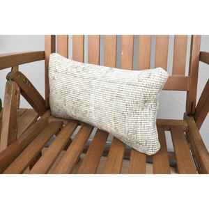 <b>Beige</b> Wool Kantha Patchwork Pillow 8x16 Inch Rustic Vintage Embroidered <b>Throw</b> Pillow Portable Christmas Car Decor Premium Style - Product Image 3