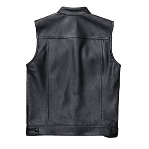 Gilet en cuir personnalisé de haute qualité pour hommes, vêtements de mode décontractés confortables pour la décoration des boutons d'hiver, vente en gros - Product Image 2