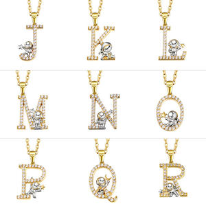 Jeulia Roaming Space Personalized Astronaut Sterling <b>Silver</b> <b>Initial</b> <b>Necklace</b> - Product Image 2