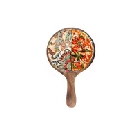 Design complexe élégant rustique peint à la main en bois émaillé imprimé plateaux de service carrés pour hôtels et restaurants