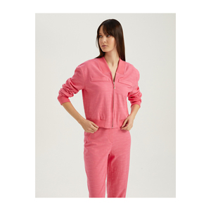 Veste de survêtement en coton et viscose mélangés avec fermeture éclair - Turquie - Product Image 4