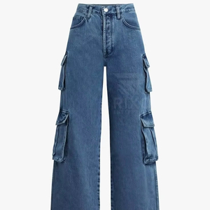 Rixo Enterprises Women's High Street Solid Mid Waist Flat Front Loose Fit Straight Full Length Customizable <b>Pants</b> 100% Cotton - Product Image 1