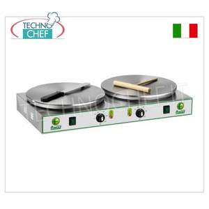 Technochef - Crêpière Électrique Professionnelle, 2 Plaques en Fonte 350 mm, Mod. CRP2N - Product Image 1