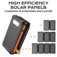 Batterie solaire pliable ZL-900 16000mAh, charge rapide 15W, type-C, 4 panneaux solaires, chargeur portable avec lampe torche pour l'extérieur