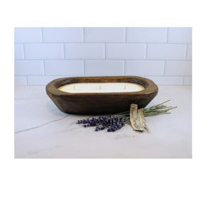 Bougeoir en bois d'acacia pour décorations de maison et de mariage Bol à bougie en bois avec accent de Noël - Product Image 3