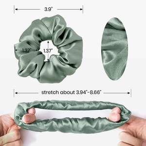 Soft Custom Logo Elasticated 100% Silk <b>Hair</b> Ties <b>Hair</b> Accessories for Women OEM <b>Scrunchy</b> <b>Hair</b> Tie Made in Vietnam - Product Image 2