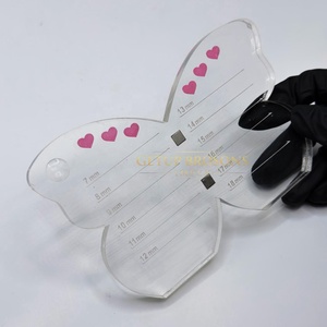 Nouvelles Pinces à Cils Professionnelles Multifonctionnelles en Acrylique Blanc, Motif Cœur Papillon, Durables et Personnalisables, avec Aimant pour Extensions de Cils - Product Image 2