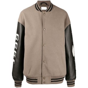 New Arrival Loose Fit OEM Custom Design Embroidery Printing <b>Wool</b> With Leather Sleeve Top Trending Winter Men's Baseball Jackets - Product Image 1