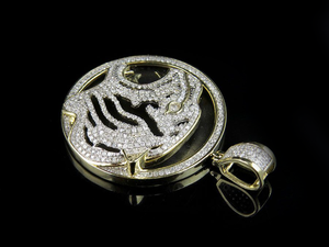 Pendentif personnalisé en argent S925 plaqué or rose avec moissanite tête de tigre 1,65 CT, glacé, hip hop, pour homme - Product Image 2